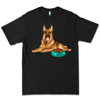 Black german shepherd with food bowl Premium Tee - texasbilliewilder