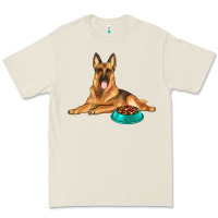 Bone german shepherd with food bowl Premium Tee - texasbilliewilder