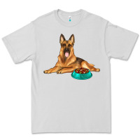 Dove Grey german shepherd with food bowl Premium Tee - texasbilliewilder