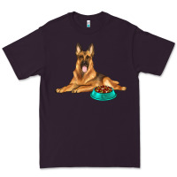 Plum german shepherd with food bowl Premium Tee - texasbilliewilder