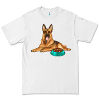 White german shepherd with food bowl Premium Tee - texasbilliewilder