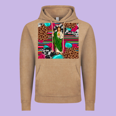 San Judas Leopard Cowhide Tumbler Vintage Hoodie Designed By Jahusdesignshop