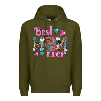 Army Green Best Mom Ever Afro Woman Premium Hoodie - texasbilliewilder