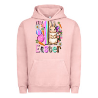 Pigment Salmon My first Easter Girl Easter Day Urban Hoodie - HowdyJamesFarm