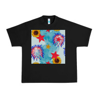 Black patriotic fireworks and sunflower Urban Heavy Tee - BundleAndBundleShop
