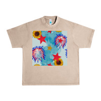 French Oak patriotic fireworks and sunflower Urban Heavy Tee - BundleAndBundleShop