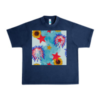 Patriotic Fireworks And Sunflower Urban Heavy Tee | Teevron