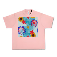 Salmon patriotic fireworks and sunflower Urban Heavy Tee - BundleAndBundleShop