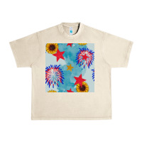 Sandshell patriotic fireworks and sunflower Urban Heavy Tee - BundleAndBundleShop