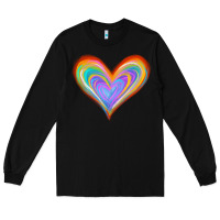Black Watercolor Pride Heart Long Sleeve Tee - Jasminsmagicworld