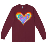 Burgundy Watercolor Pride Heart Long Sleeve Tee - Jasminsmagicworld