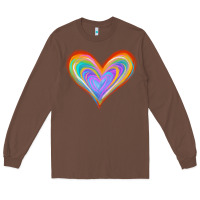 Chestnut Watercolor Pride Heart Long Sleeve Tee - Jasminsmagicworld