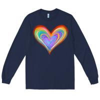 Navy Watercolor Pride Heart Long Sleeve Tee - Jasminsmagicworld