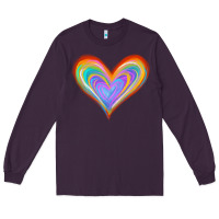 Plum Watercolor Pride Heart Long Sleeve Tee - Jasminsmagicworld