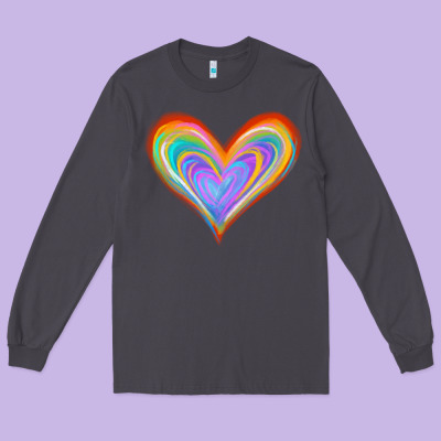 Watercolor Pride Heart Long Sleeve Tee Designed By Jasminsmagicworld