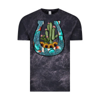 Cloud Black cactus horseshoe Vintage Tee - JahusDesignShop