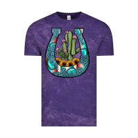 Cloud Purple cactus horseshoe Vintage Tee - JahusDesignShop