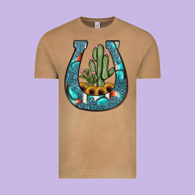 Cactus Horseshoe Vintage Tee Designed By Jahusdesignshop