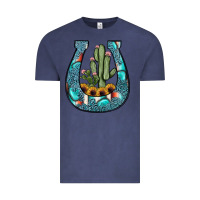 Vintage Denim cactus horseshoe Vintage Tee - JahusDesignShop