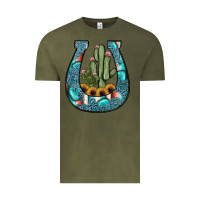 Vintage Olive cactus horseshoe Vintage Tee - JahusDesignShop