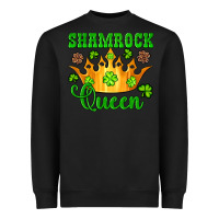 Black shamrock queen crown leopard glitter Heavyweight Sweatshirt - Artiststas