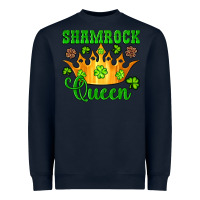 Navy shamrock queen crown leopard glitter Heavyweight Sweatshirt - Artiststas