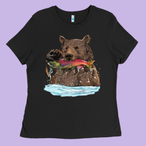 Mama Bear Haunting Fish Ladies Tee Designed By Ranaportraitstore