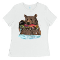White mama bear haunting fish Ladies Tee - RanaPortraitStore