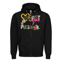 Black my first day of preschool Zipper Hoodie - NancyCooperArtShop
