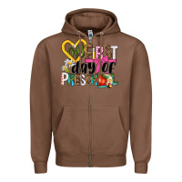Chestnut my first day of preschool Zipper Hoodie - NancyCooperArtShop