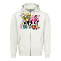 Oatmeal Heather my first day of preschool Zipper Hoodie - NancyCooperArtShop