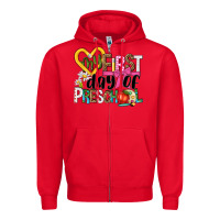 Red my first day of preschool Zipper Hoodie - NancyCooperArtShop