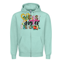 Seafoam my first day of preschool Zipper Hoodie - NancyCooperArtShop