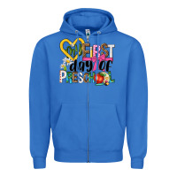 True Royal my first day of preschool Zipper Hoodie - NancyCooperArtShop
