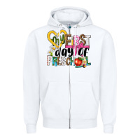 White my first day of preschool Zipper Hoodie - NancyCooperArtShop