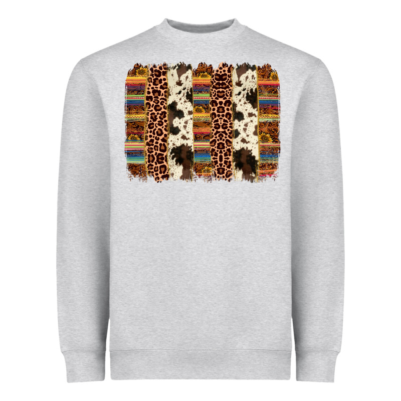 Serape Sunflower Cowhide Leopard Brushstroke Heavyweight Sweatshirt by AdoDesignShop | Teevron