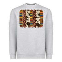 Heather Grey serape sunflower cowhide leopard brushstroke Heavyweight Sweatshirt - AdoDesignShop