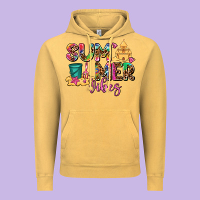 Summer Vibes Vintage Hoodie Designed By Adodesignshop
