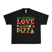 Black all you need is love and pizza Urban Heavy Tee - AdoDesignShop