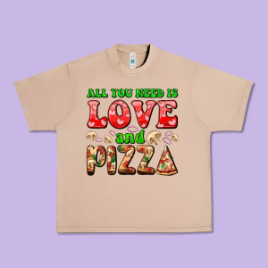 All You Need Is Love And Pizza Urban Heavy Tee Designed By Adodesignshop