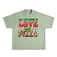 Oil Green all you need is love and pizza Urban Heavy Tee - AdoDesignShop