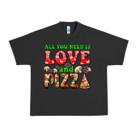 Pigment Black all you need is love and pizza Urban Heavy Tee - AdoDesignShop