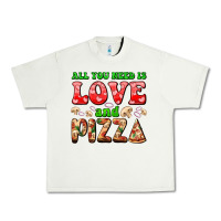 Pistachio all you need is love and pizza Urban Heavy Tee - AdoDesignShop