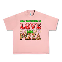 Salmon all you need is love and pizza Urban Heavy Tee - AdoDesignShop