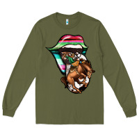 Army Green Serape Cowboy Tongue Long Sleeve Tee - Jasminsmagicworld