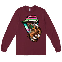 Burgundy Serape Cowboy Tongue Long Sleeve Tee - Jasminsmagicworld