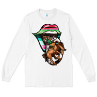 White Serape Cowboy Tongue Long Sleeve Tee - Jasminsmagicworld