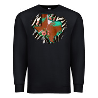 Black Western Horsehide Texas Flag Premium Sweatshirt - Bettercallsaul