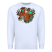 White Western Horsehide Texas Flag Premium Sweatshirt - Bettercallsaul