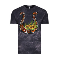 Cloud Black horseshoe sunflower Vintage Tee - JahusDesignShop